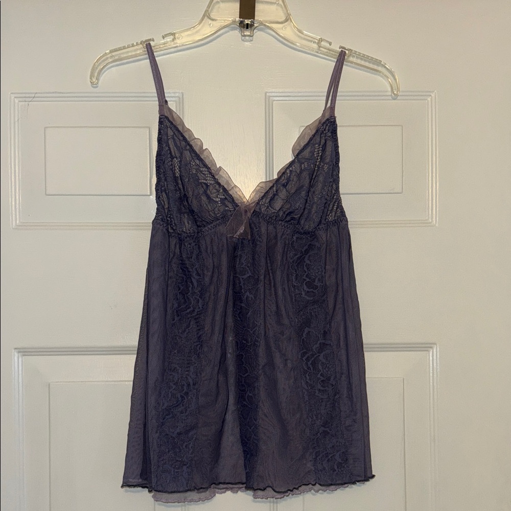Simply Vera Vera Wang Lavender Lace Sheer Chemise sz L